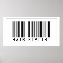 Barcode Hair Stylist Poster