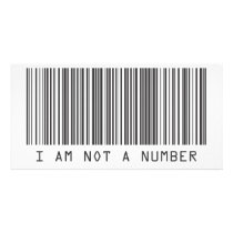 Barcode - I Am Not  A Number Photo Card