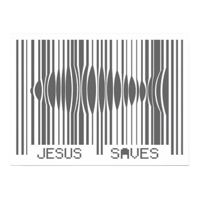 Barcode Jesus Saves Poster by ebi41