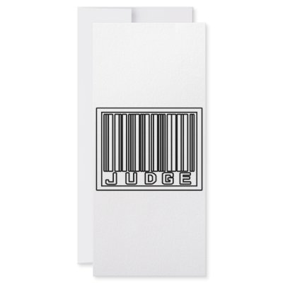 Barcode Judge Custom Rack Cards by judgeshirts