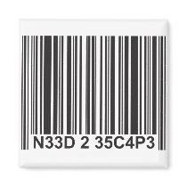 Barcode leetspeak - Need to Escape Magnet