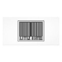 Barcode Little Sister photo cards by Proud_Sister_Shirts Barcode Little Sister photo cards