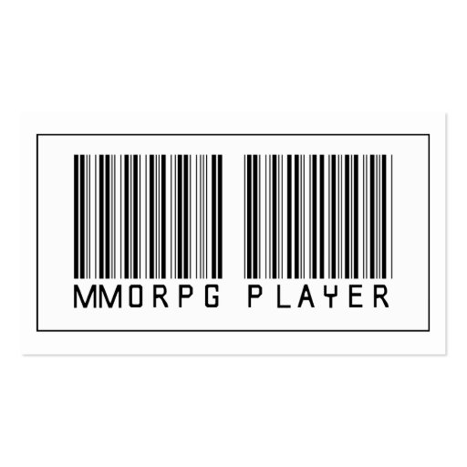 Barcode MMORPG Player Business Card Templates (back side)