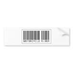 Barcode Motorcycle Rider Bumper Sticker