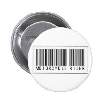 Barcode Motorcycle Rider Pinback Button