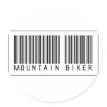 Barcode Mountain Biker Round Stickers