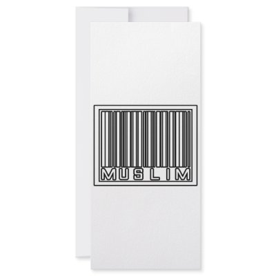 Barcode Muslim Personalized Rack Card by Muslim_Shirts