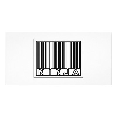 Barcode Ninja Personalized Photo Card by Funny_MoFo_Shirts