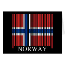 Barcode Norway Flag Greeting Card
