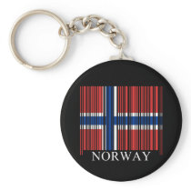 Barcode Norway Flag Key Chain