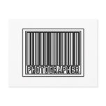 Barcode Photographer Postcard