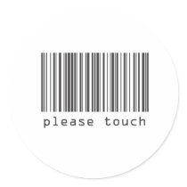 Barcode - Please Touch Round Sticker