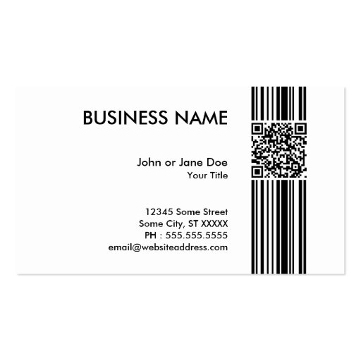 barcode QR code Business Card (front side)