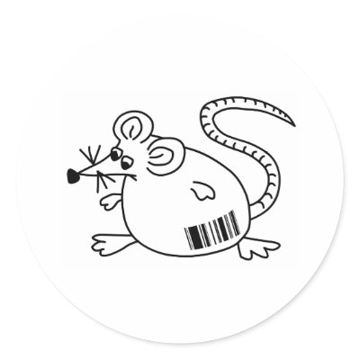 Barcode Rat Round Stickers by SuperBug