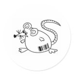 Barcode Rat Round Stickers