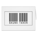 Barcode Sauna Taker Greeting Cards