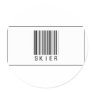 Barcode Skier Round Stickers