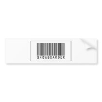 Barcode Snowboarder bumper stickers by crazygoodstuff Barcode Snowboarder bumper stickers
