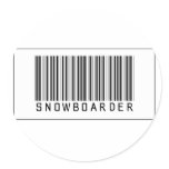Barcode Snowboarder Stickers