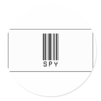 Barcode Spy round stickers