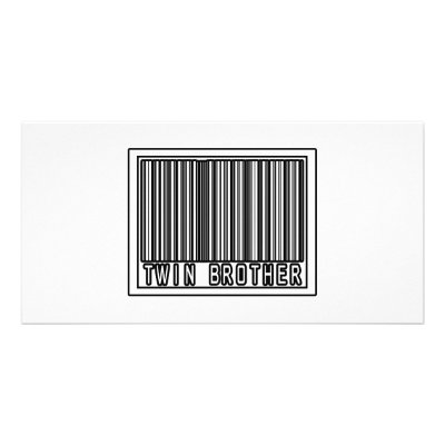 Barcode Twin Brother Picture Card by Shirts_For_Twins