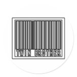 Barcode Twin Brother Round Sticker