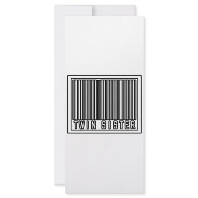 Barcode Twin Sister Personalized Rack Card by Shirts_For_Twins