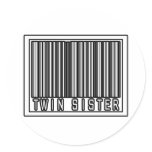 Barcode Twin Sister Round Sticker