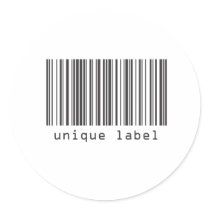 Barcode - Unique Label Round Stickers
