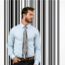 Barcode Vertical Striped Tie (Black and White)