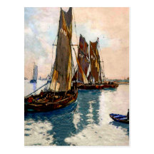 Barcos de pesca franceses 1925 tarjetas postales