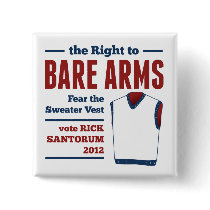 Bare Arms Rick Santorum Sweater Vest 2012 Buttons