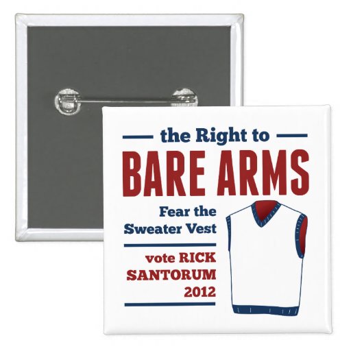 Bare Arms Rick Santorum Sweater Vest 2012 Buttons