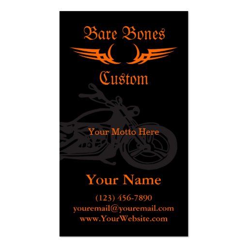 Bare Bones Custom Motorcycle Business Cards Zazzle