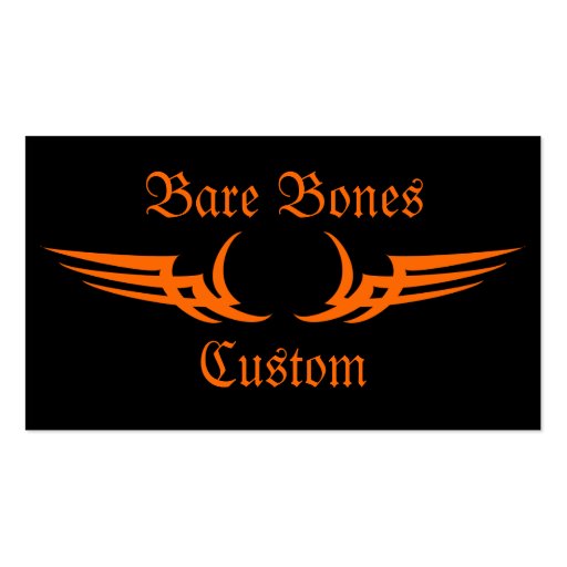 Bare Bones Custom Motorcycle Business Cards (front side)