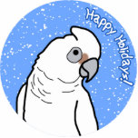Bare Eyed Cockatoo Holiday Ornament Cut Outs