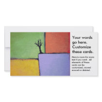 Bare tree colorful art all seasons modern painting photo greeting card
