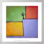 Bare tree colorful art all seasons modern painting print