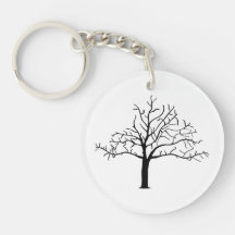 Bare Tree Design Round Acrylic Keychains