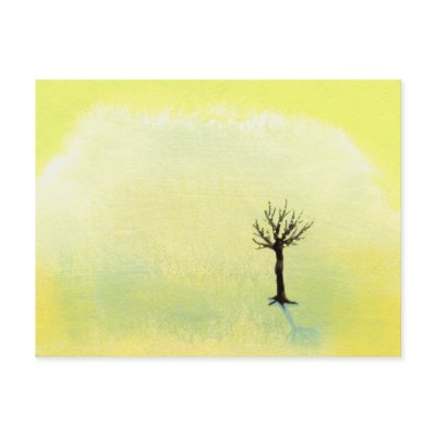 Bare tree pretty minimalist painting art Buds Post Cards by SimpleTerms