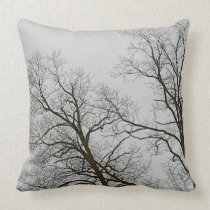 Bare Trees & Grey Sky Nature Art pillows
