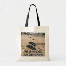 Barefoot  Beach Inspiration Tote Bags