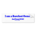 Barefoot Owner bumper stickers by Clare101 Barefoot Owner bumper stickers