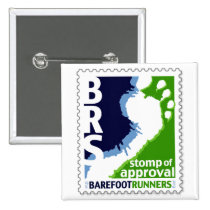 Barefoot Runners Society Stomp of Approval Square buttons