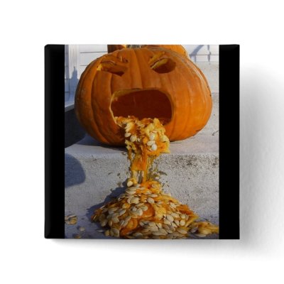 Barfing Pumpkin Buttons by markthaler