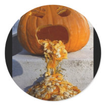 Barfing Pumpkin Stickers