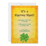 Barfing Shamrock Invitation on Gold