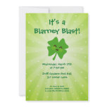 Barfing Shamrock Invitation on Green