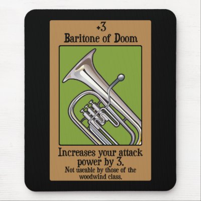 Baritone of Doom Mouse Pad by marchingbandstuff