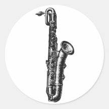Baritone Saxophone Round Sticker